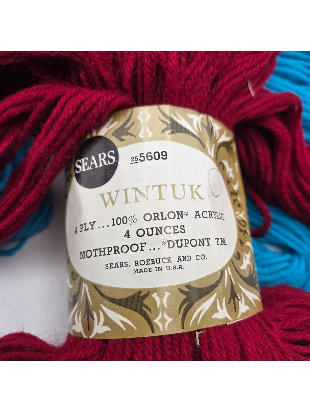Vintage Sears Wintuk Yarn Lot of 3 Skeins 100% Orlon Acrylic 4 Ply USA Colors 19